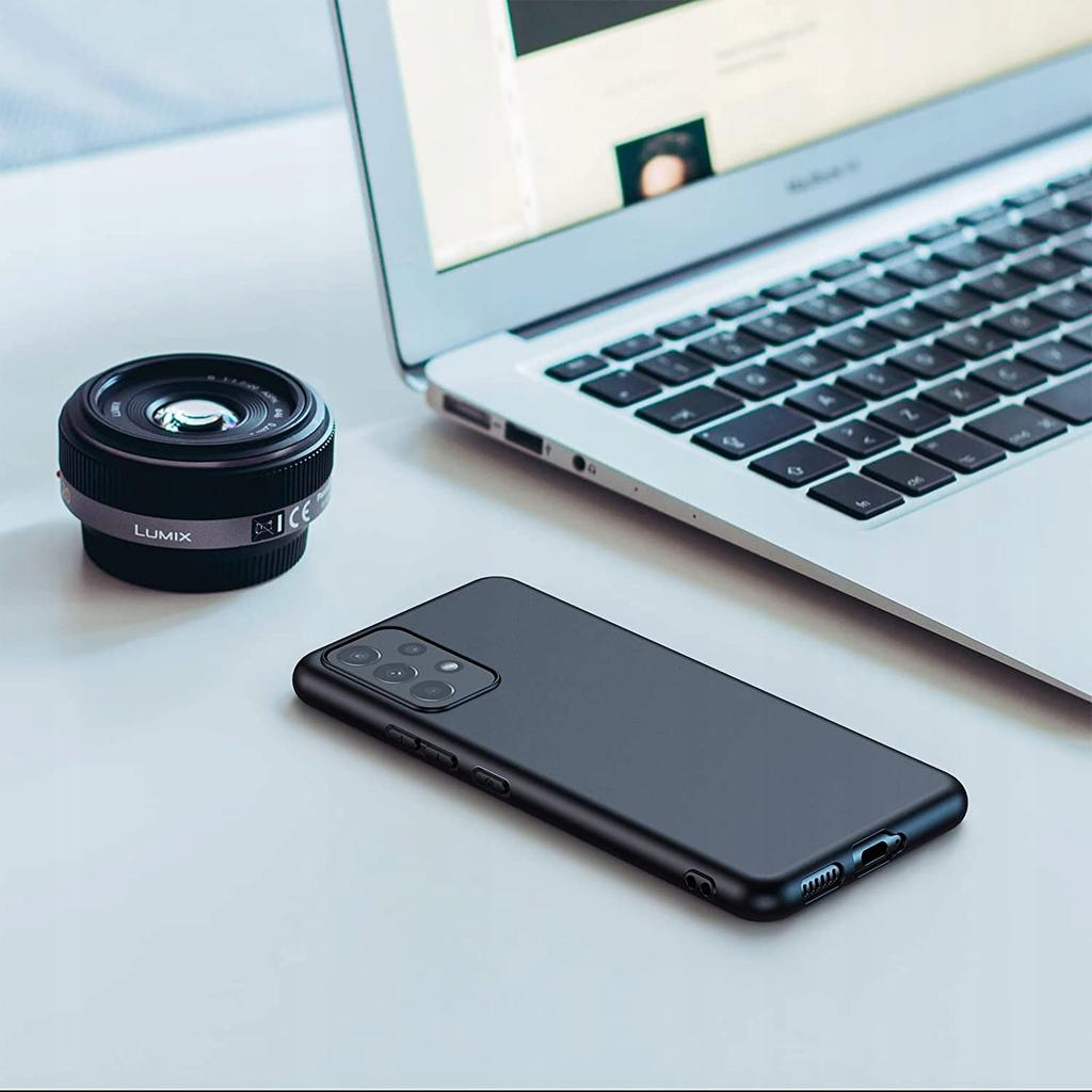 Case for SAMSUNG GALAXY A53 5G Matte Black Silicone Slim + GLASS