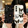 Trendy Flower Butterfly Phone Case For Samsung Galaxy A56 A55 A54 A53 5G Note 20 S25 Edge S24 FE S23 Plus S22 Ultra Soft Cover