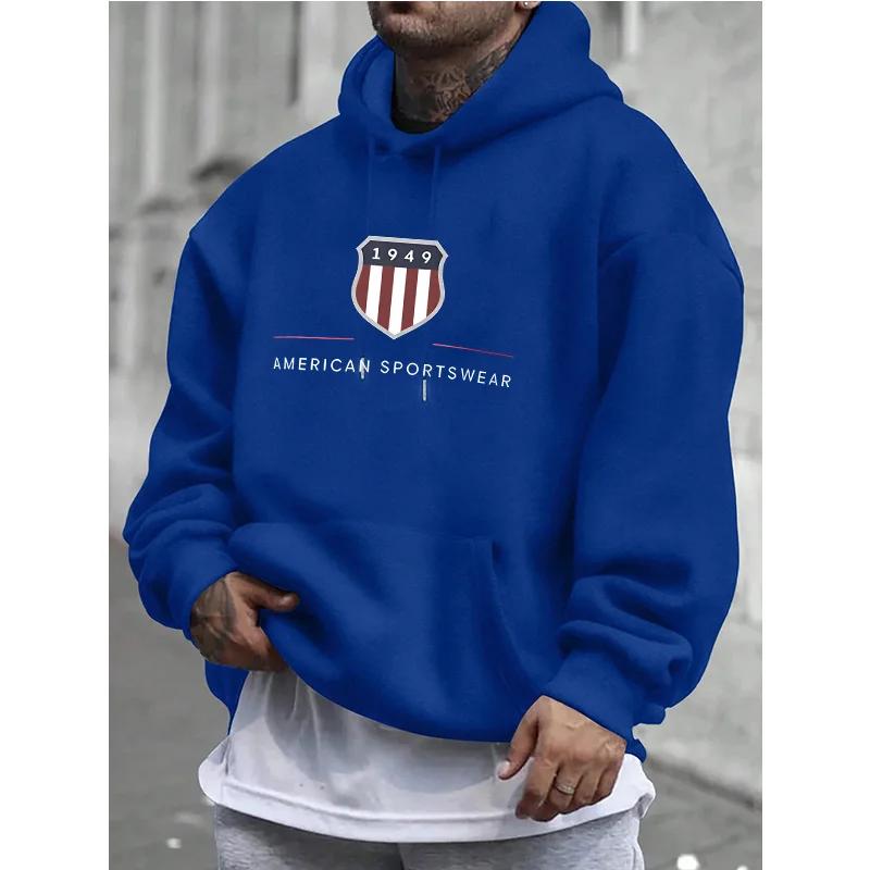 Mode Vielseitiges Sweatshirt Lässig Locker Oberteil Mit Aufdruck Kapuzenpullover Sweatshirts Herren