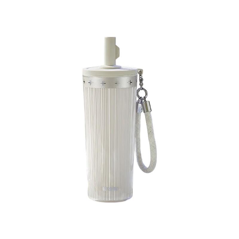 WUSW Star Double-Layer Straw Glass Tumbler