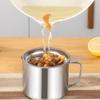 Stainless Steel Grease Strainer Oil Soup Separator Convenient Multi-use Oil Filter Storage Pot for Restaurant, Cafe