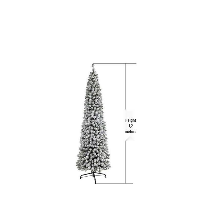 White Artificial Flocked Pencil Christmas Tree, 1.2m-2.1m - In Stock