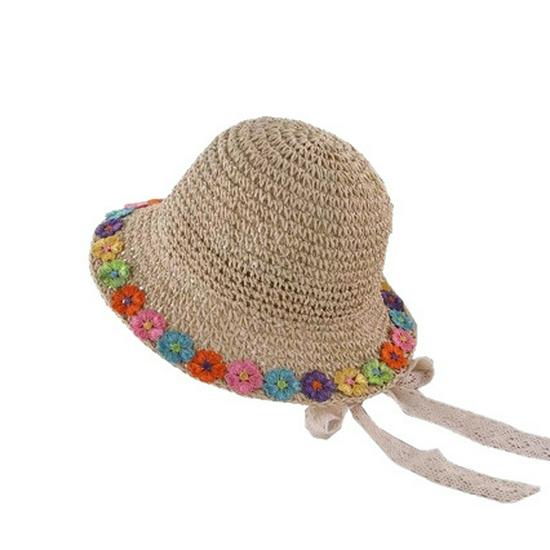 Kids' Sun Hat: Cute Lace-Tie Straw Hat for Parent-Child Sun Protection
