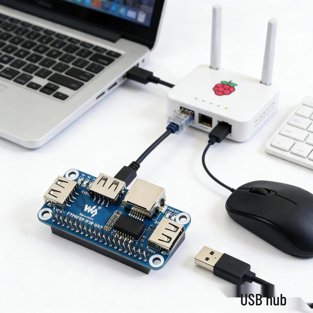 Raspberry Pi Zero W USB naar Ethernet RJ45 Netwerk Hub Splitter