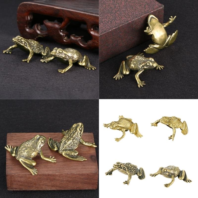 Brass Frogs Statues Figurines Animal Statue Figurines Sculptures Tabletop Centerpieces Home Decors Collectibles Figurine