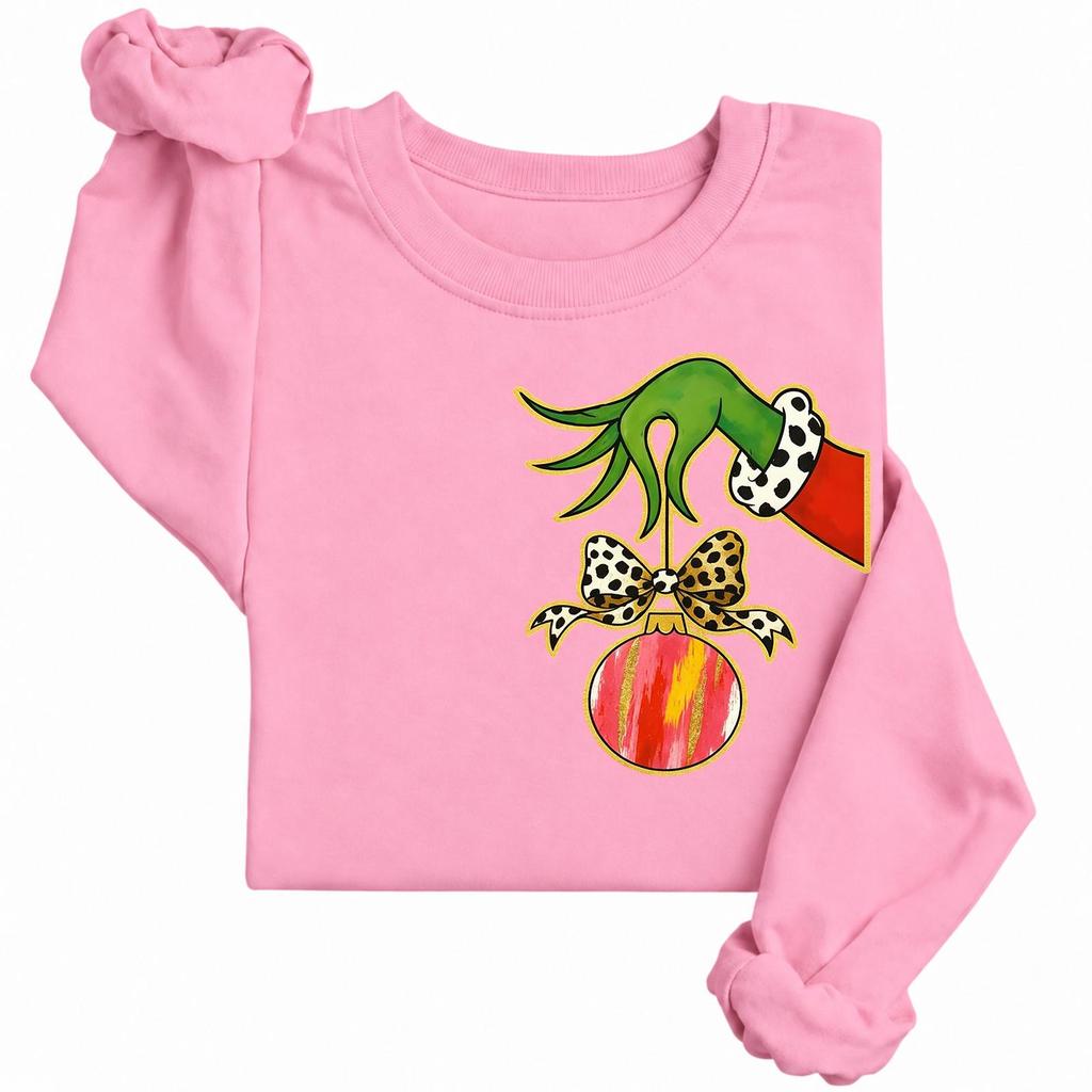 Damen Freizeit Langarm Bedruckter Rundhals Sweatshirt Pullover Top für Herbst und Winter