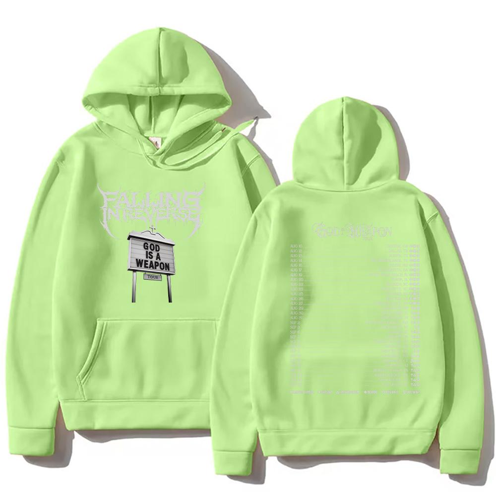 Falling In Reverse God Is A Weapon Tour 2025 Hoodies Men Women Gothic Casual Oversized Sweatshirt Vintage Aesthetic Trends Hoody
