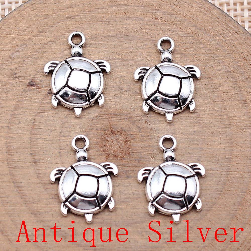 Turtle Shaped Charms Pendant For Bracelet Necklace Jewelry Making Craft Findings