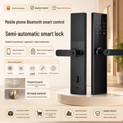 Serratura per Porta Semiautomatica con Impronta Digitale e Password Bluetooth per Porte in Legno da Camera da Letto