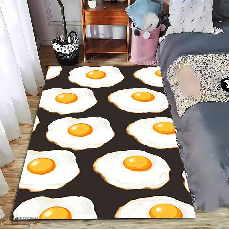 Stylish Carpet with Fried Egg Pattern Design for Modern Home Decor Suitable for Use As an Anti-slip for Living Room Bedroom Sofas