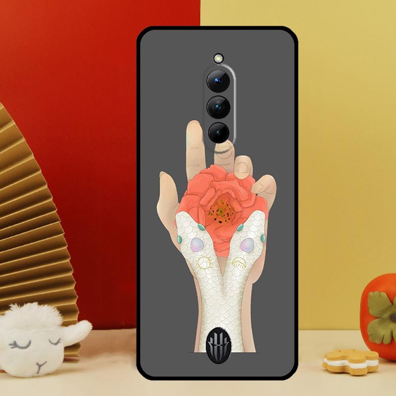 Hand Snake Flower Case For Nubia Red Magic 8 9 10 Pro Plus 6 7 6S 7S Pro 5G 6R RedMagic 9S 8S Pro Plus Cover