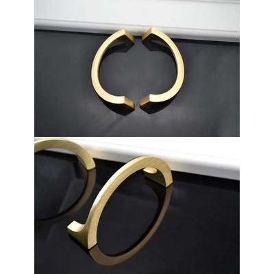 6pcs Furniture Hardware Semicircular Ring Golden Luxury Handle Furniture Kitchen Cabinet Handle Drawer Dresser Handle