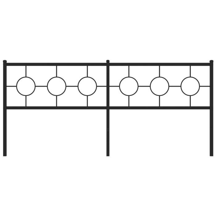 VidaXL Tête de Lit Métal, Tête de Lit avec Pieds, Meuble de Chambre à Coucher, Accessoire de Lit Double, Tête de Cadre de 376263