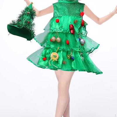 Enchanting Christmas Tree Costume Set for Girls - Festive Holiday Attire