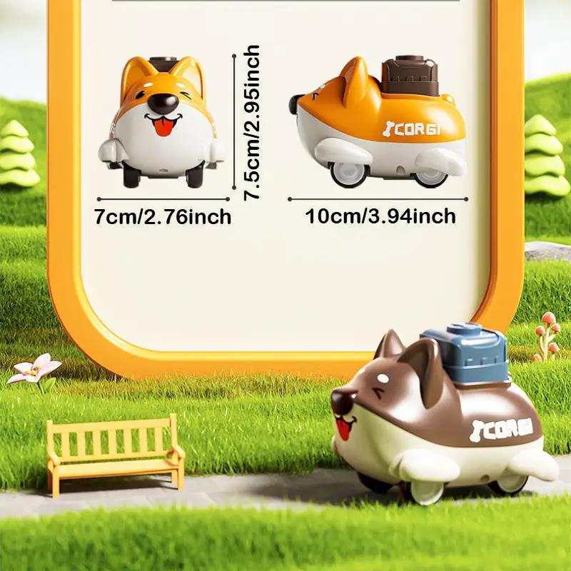 Press and Go Car Toys for Toddlers Baby Push Go Animal Dog Puppy Cars for Infant Play Race Vehicle First Birthday Toy Gifts