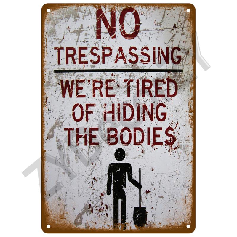 High Definition Metal Tin Sign Funny Warning Signs Retro Humorous Security Plaque Vintage Sarcastic Wall Art Decor for Home Gard