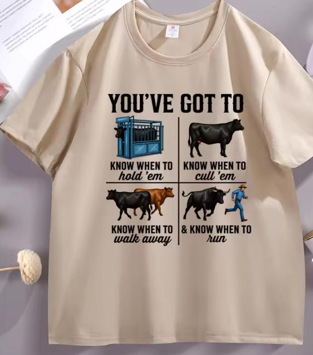 Funny Rancher Graphic Tee Cow Printed T Shirt Cotton Casual Short Sleeve Round Neck Tshirts Male Comfortable Tshirt High Soft