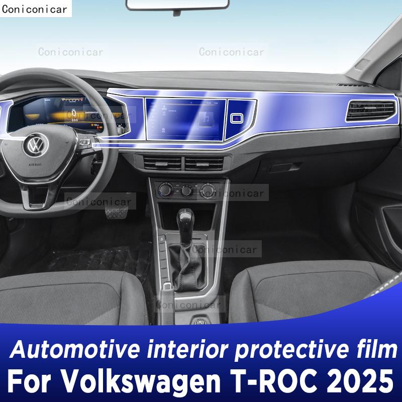 For Volkswagen T-ROC 2025 Panel Dashboard Navigation Automotive Interior Protective Film TPU Anti-Scratch Accessories