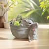 Entzückender Häschen-Pflanztopf, Harz, Häschen-Pflanzornament, kreative künstliche Kaninchenstatue, Blumentopf für Garten, Balkon, Dekoration