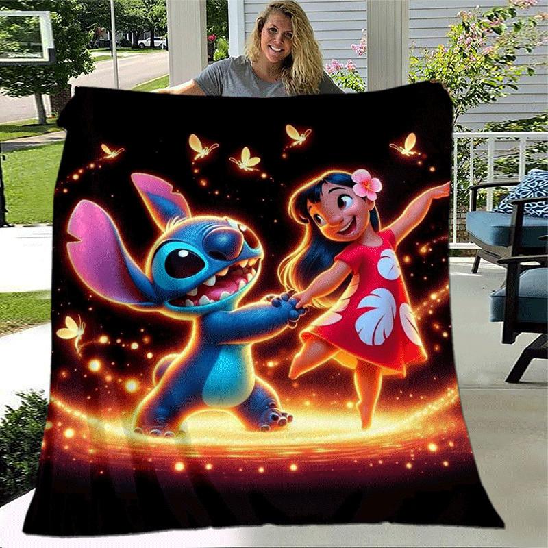 1pc Stitch Printing Blanket - Soft, All-Season Throw for Living Room, Bedroom,Travel