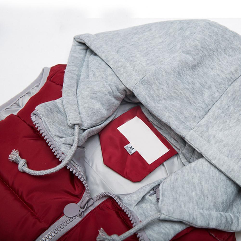 Hooded Women Down Vest Women Winter Vest Coat Hooded Drawstring Sleeveless Cotton Padded Thick Waterproof Windproof Waistcoat