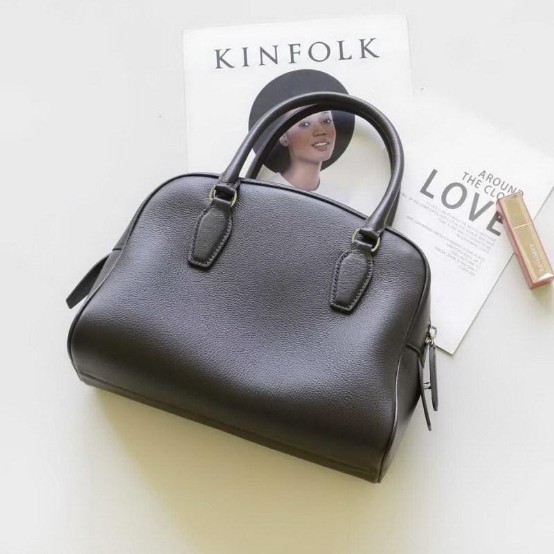 2026 Neue Damen-Tasche aus echtem Leder, Oberleder, Kissen-Tasche, Bowling-Tasche, Handtasche, Einzel Schulter, Grenzüberschreitende Tasche