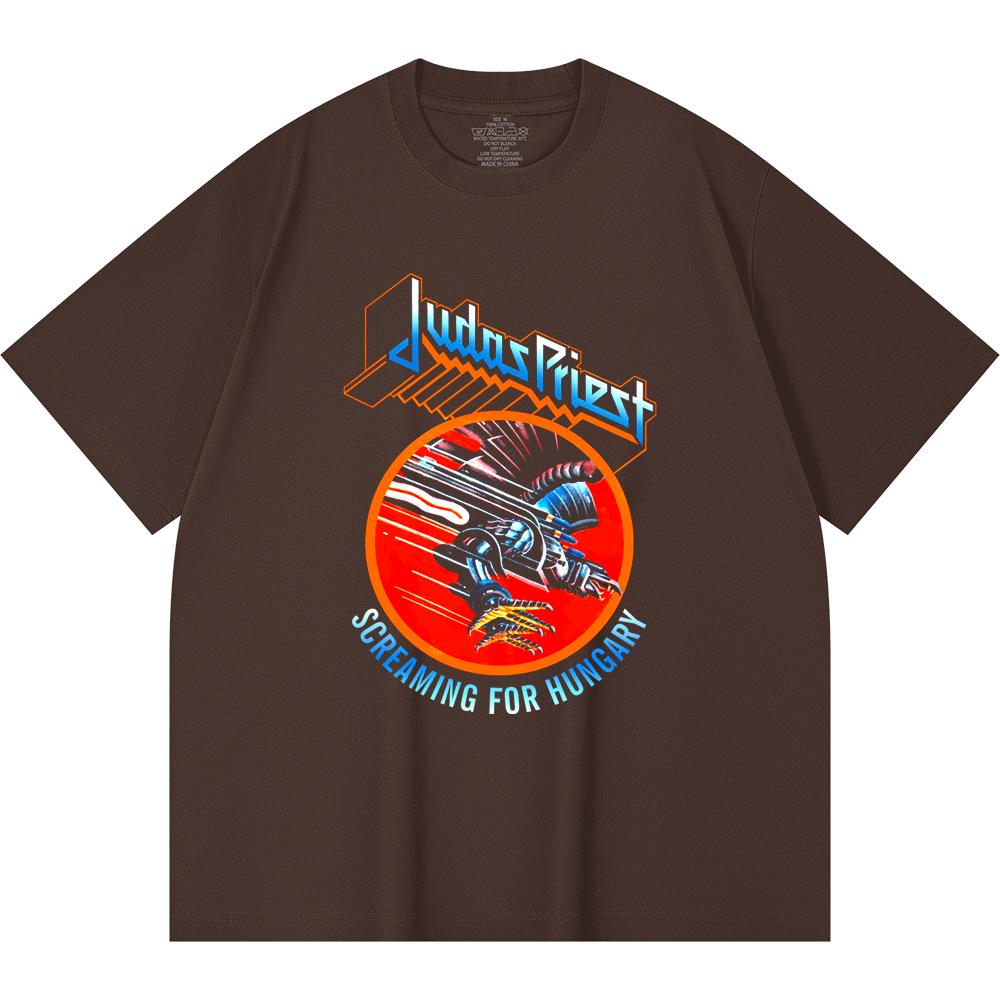 T-shirt Heavy Metal 100% Cotone 230 Gsm Stampa Band Rock Musica Popolare Unisex T-shirt Pesante in Cotone