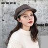 Retro Fashion Women's Newsboy Hats Plaid Octagonal Beret Cap Tweed Outdoor Visor Baker Beret Cabbie Cap Ladies