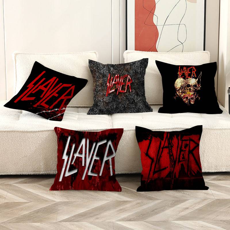 S-Slayer H-Heavy M-Metal Band Pillow Gifts Home Office Furnishings Bedroom Sofa Car Cushion Cover Case 45x45cm