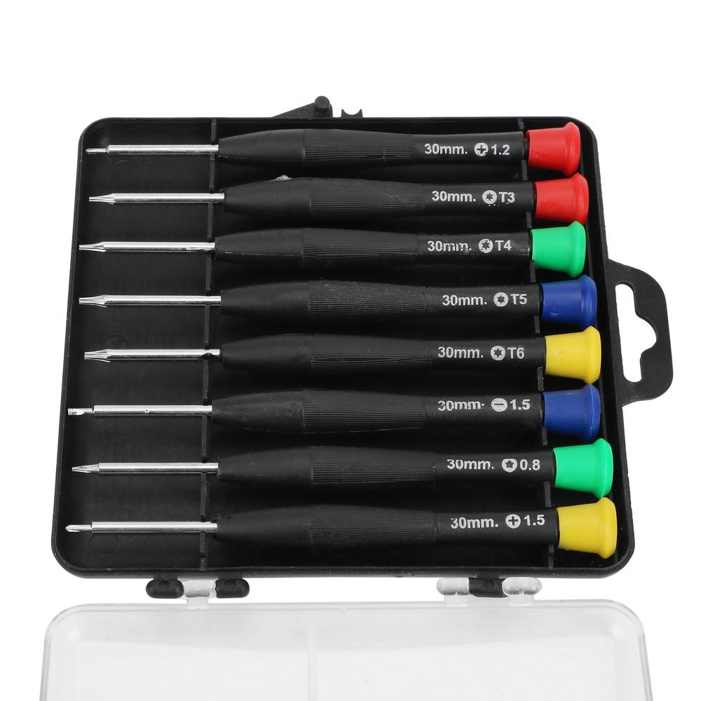 

DIYWORK 8Pcs/Set Maintenance Tools Magnetic Screwdriver Set For Clock Watch Repair Precision Screw Driver Phone Repair Tool чёрный