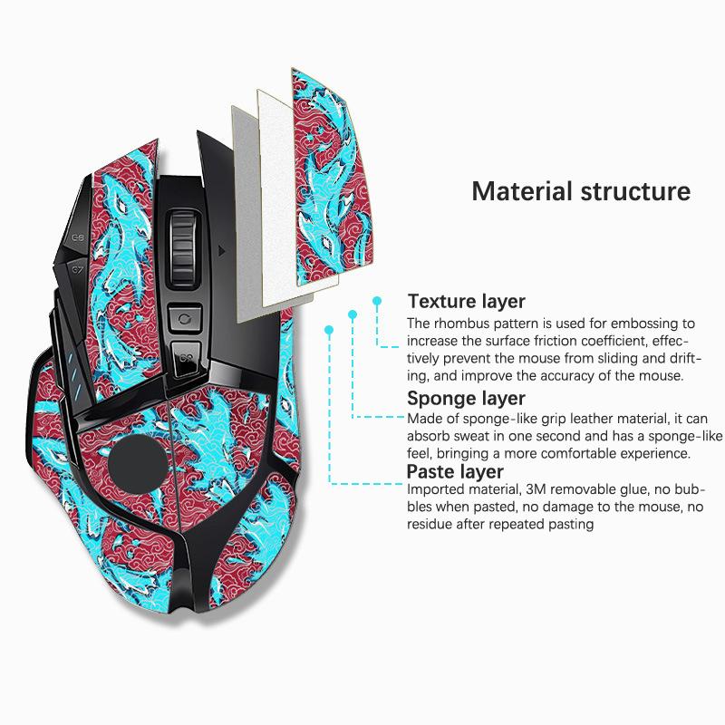 Maus Grip Tape Skate Aufkleber Non Slip Suck Sweat Mouse Anti-Rutsch-Aufkleber für Logitech G502 Hero