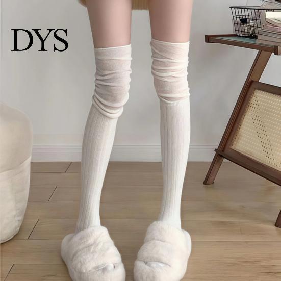 Chic Thigh High Socks Slouch Women Stretchy Over-the-knee Scrunch Long Breathable Over Knee Stockings for Boots Skirts Party Dating Street Wear