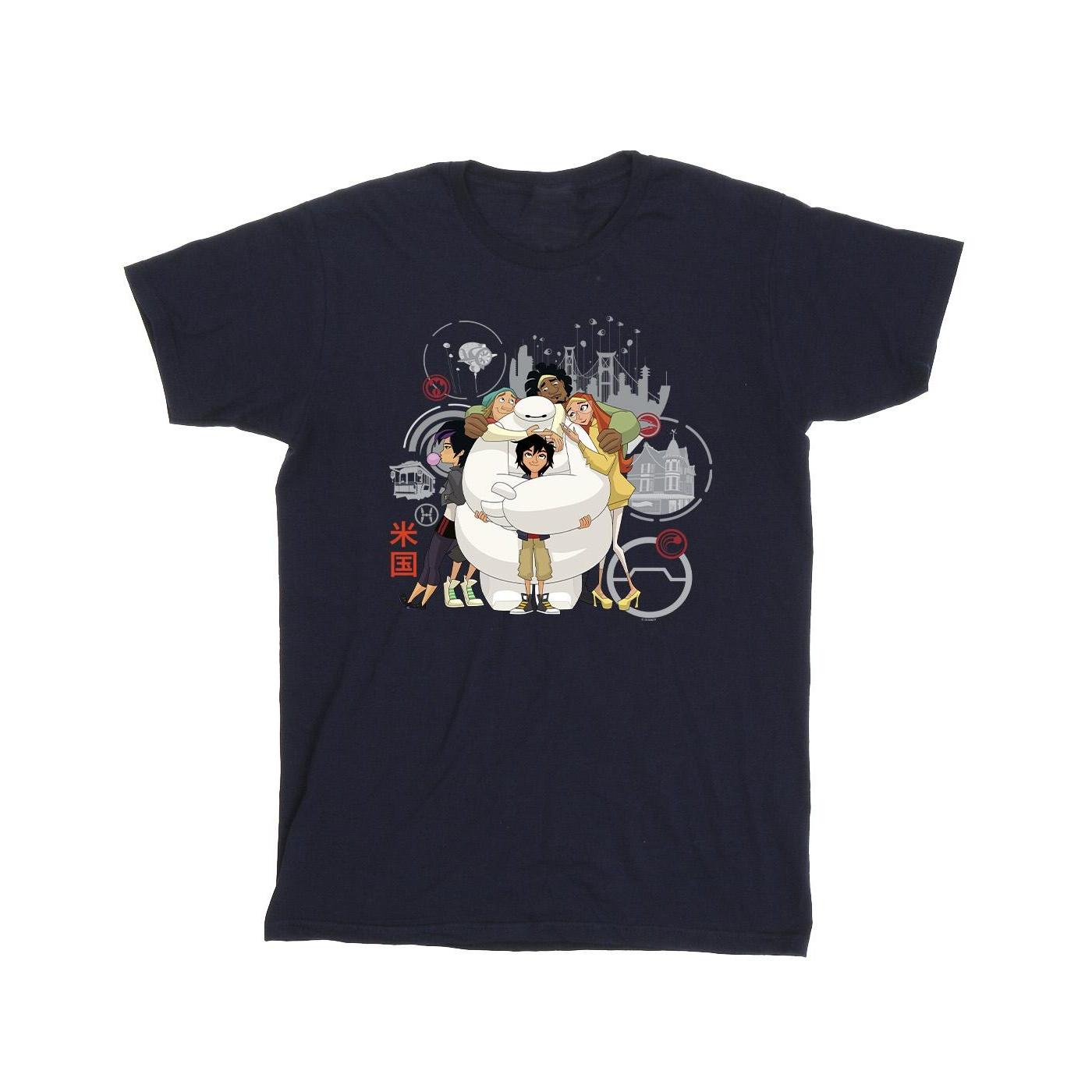 Disney Heren Big Hero 6 Baymax Group Hug T-shirt L