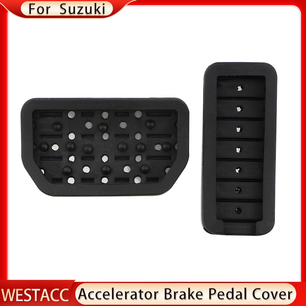 Edelstahl-Auto-Gasbremspedalabdeckungen für Suzuki SX4 Aerio Ciaz Vitara S-Cross Splash Ignis Kizashi Sidekick