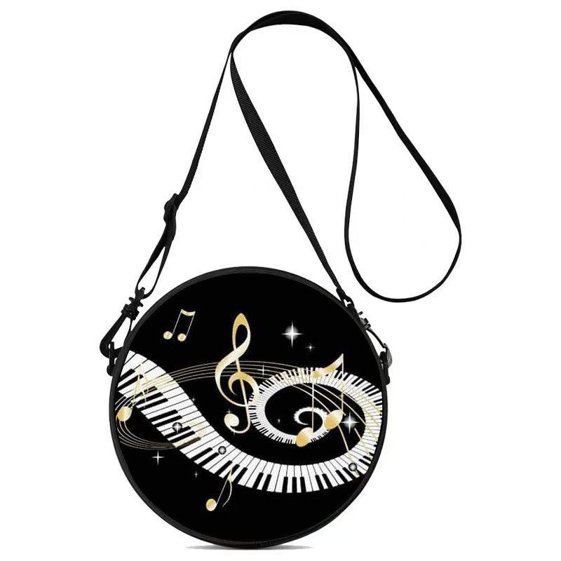 Women'S Personalized Vinyl Record Small Round Bag Can Be Carried And Carried Polyester Multi-Functional Cosmetic Bag Storage Bag