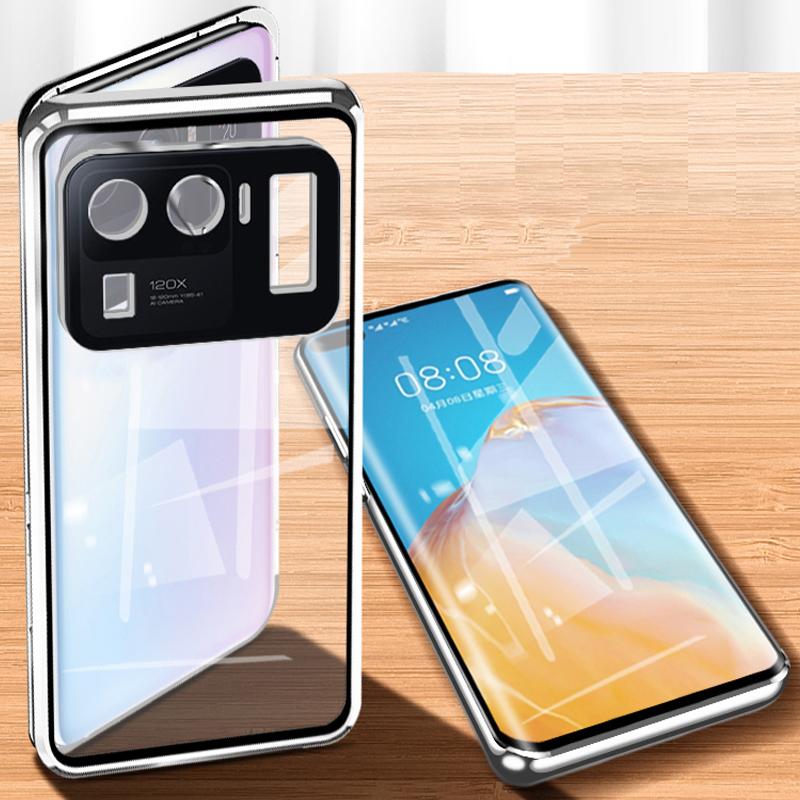 360 Tempered Glass Magnetic Metal Full Case For Xiaomi Mi 14 12 12x 13 15 Pro Ultra 13Lite Redmi Note 12 13 14 Pro Plus 5G Case