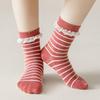 3Pairs/Set Kids Girls Socks Sweet Lace Bowknot Ruffle Socks Stripe Print  Socks Breathable Socks Autumn Spring