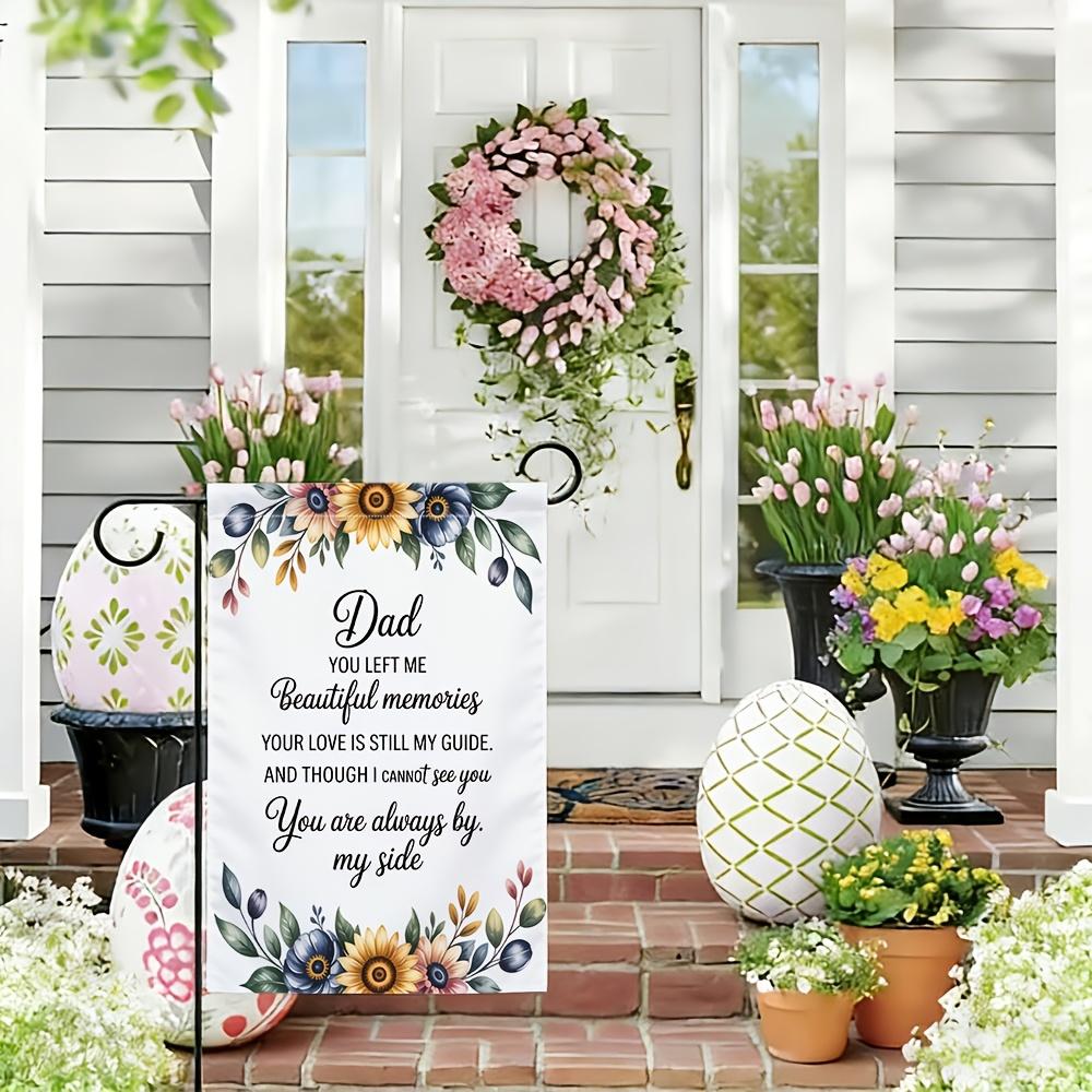 1pc Fathers Day Dad Memorial Garden Flag - Polyester, 30.48x45.72 Cm, Outdoor Lawn Decor