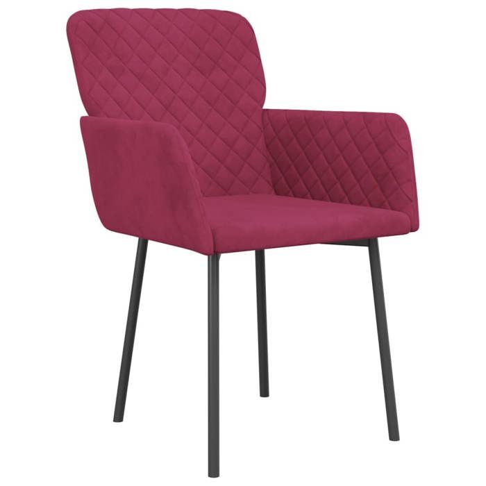 VidaXL Chaises de salle à manger 2 pcs Rouge bordeaux Velours 344784