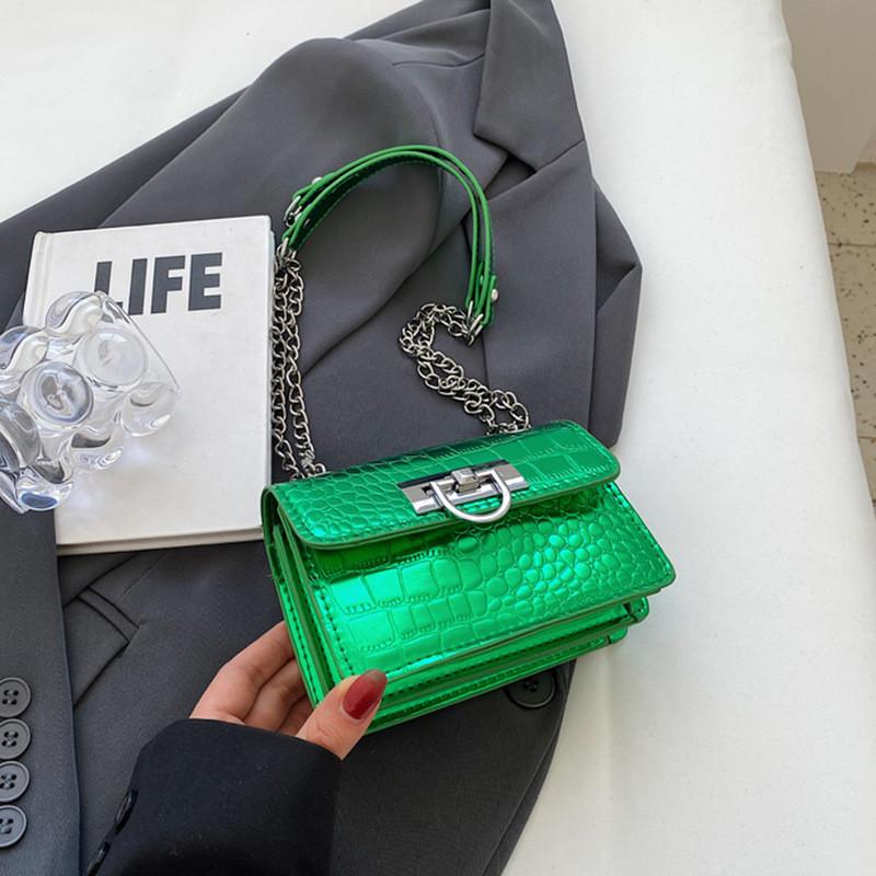 Chic Casual Chain Shoulder Bag Stylish Fashionable Small Square Pu Handbag For Women In Trendy Colors