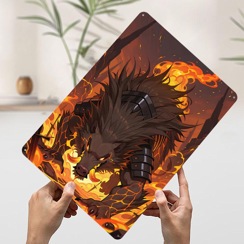 

Armored Boar in Fiery Landscape Poster Customized Wall Art Vintage Metal Signs Retro Tin Plaque for Man Cave Garage Decoration 7.9x11.8In(20x30cm)