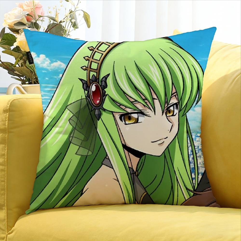 Anime C-Code Geass-S World Various Sizes Square Pillow Case For Car Home Bedchamber Decor