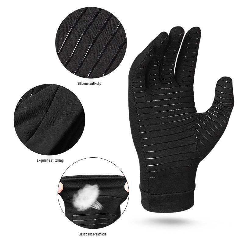 In Stock Copper Fiber Anti-Slip Full Finger Sports Gloves