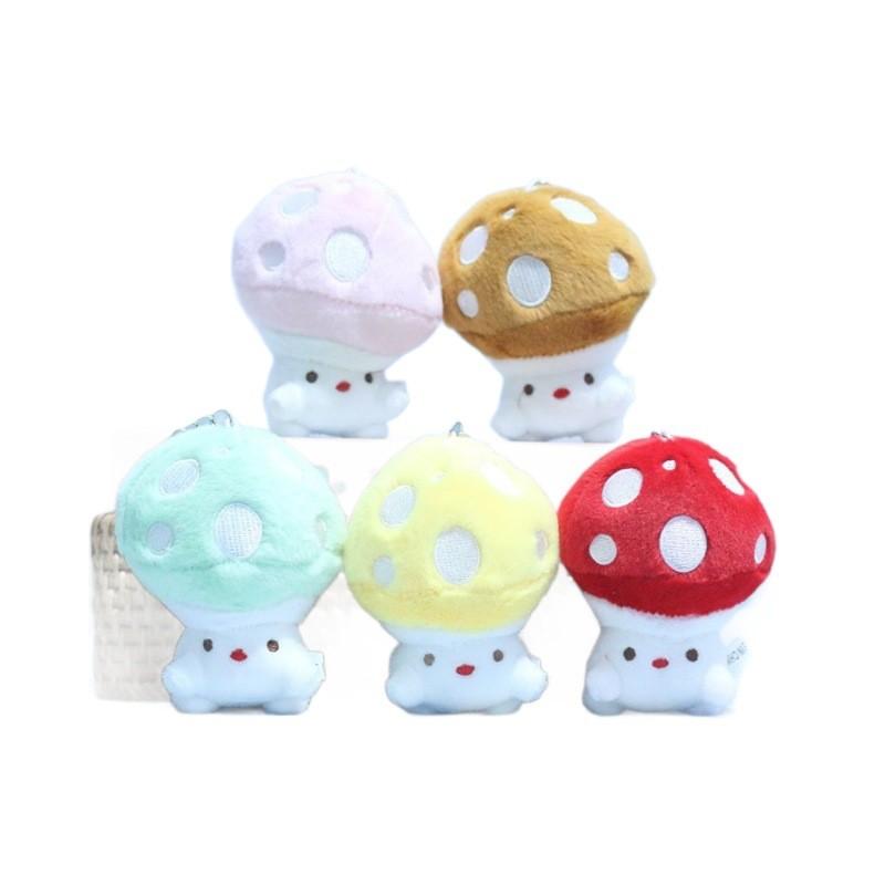 Adorable Plush Dopamine Mushroom Doll Keychain Cute Soft Toy Bag Charm Accessory