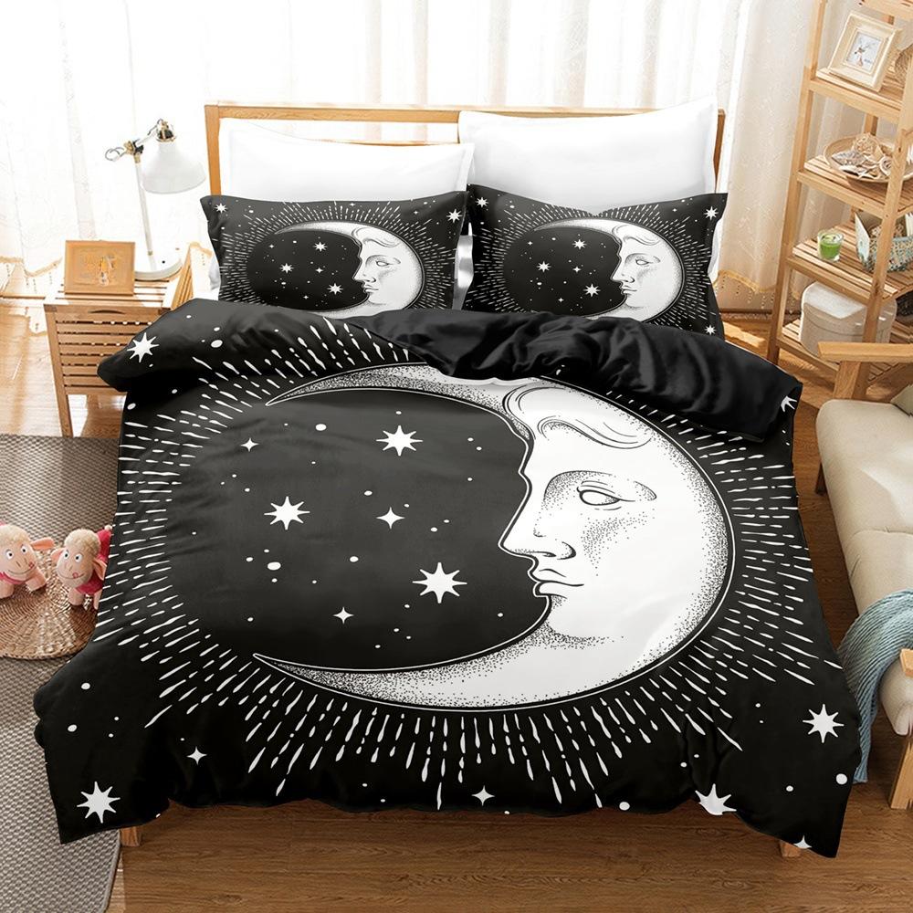 Europa, Amerika 3D Sonnensystem Galaxie Digitaldruck Abrasive Bettwäsche Zweiteiliges Set Dreiteiliges Set
