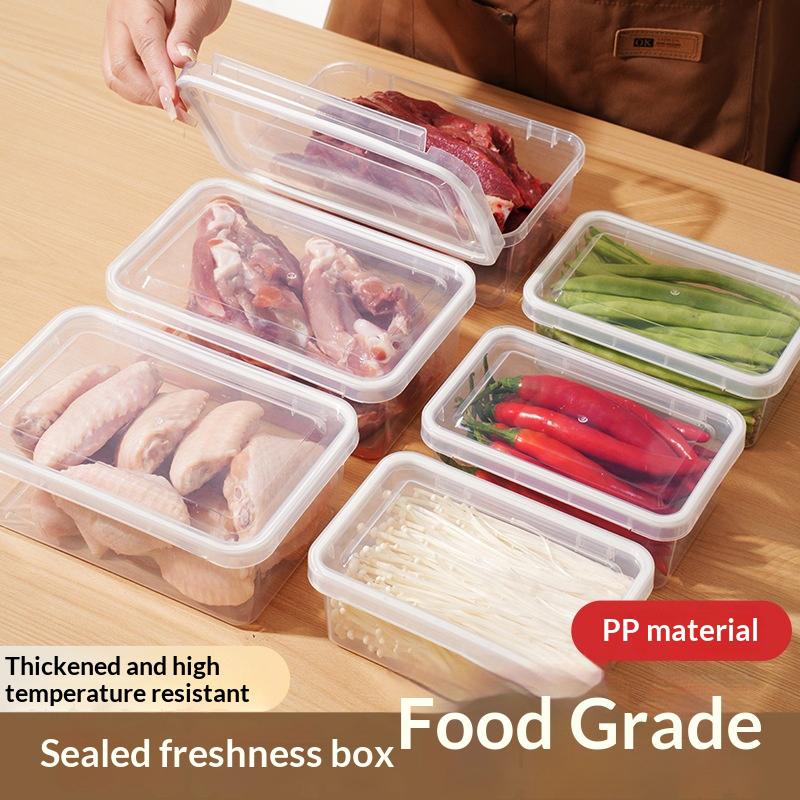 Food Storage Box Transparent Storage Container Fridge Organizer Microwave Safe Fresh-Keeping Sealing Box Kitchen Food Dispenser