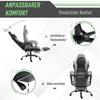 Ergonomic Gaming Chair Office Chair Desk Chair, Swivel Chair Height-Adjustable, Adjustable Lumbar Cushion with Footrest Black 62x52x128 Cm