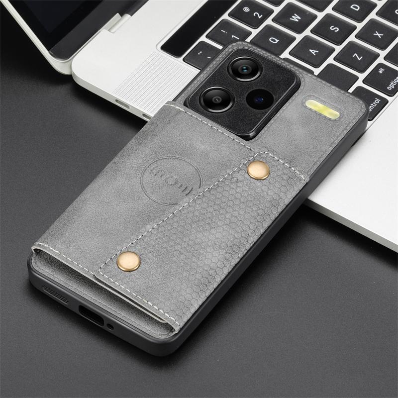 Card Pocket Case For Xiaomi Redmi Note 10 9 8 11 12 13 14 15 Pro Plus 5G 4G 12S 11S 10S 13C Wallet Card Magnet Back Case Cover