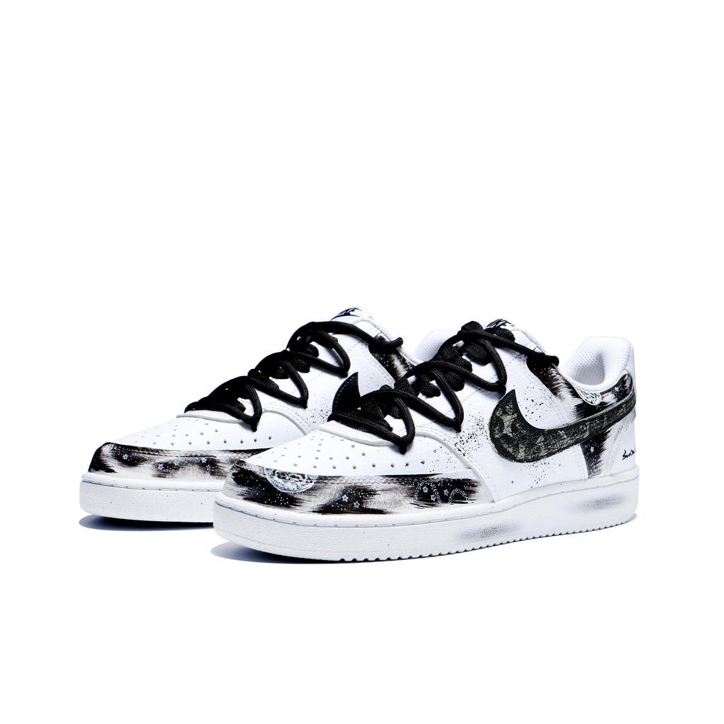 Nike Court Vision 1 Slip Resistant, Abrasion Resistant, Lightweight Low top Skateboard Shoes Men's Black White DH2987-101(team156-2.0)