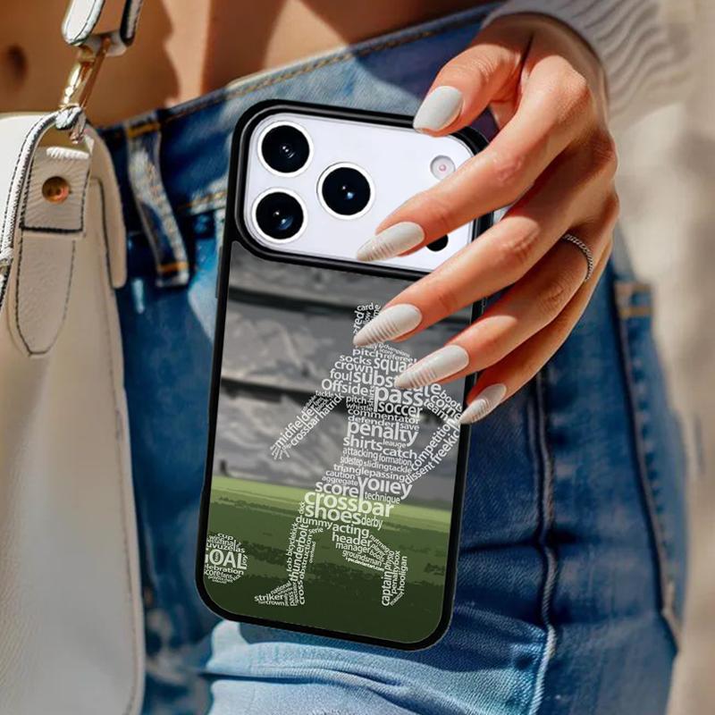 Football Soccer Ball Phone Case For iPhone 17 Air 14 15 13 12 Max Cover For Apple 14 15 16 16e 11 Pro Max Plus Coque